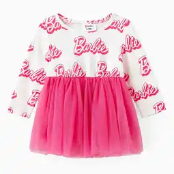 Walmart Barbie Baby Girls Dresses Cotton Letter Print Mesh Tutu Skirt Birthday Gift Sizes 3-24M offer