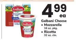 ACME Galbani Cheese • Mozzarella 16 oz. pkg. • Ricotta 32 oz. ctn offer