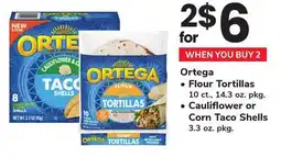 ACME Ortega • Flour Tortillas 10 ct., 14.3 oz. pkg. • Cauliflower or Corn Taco Shells 3.3 oz. pkg offer