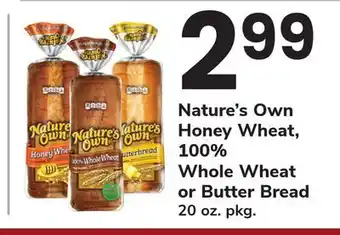 ACME Nature's Own Honey Wheat, 100% Whole Wheat or Butter Bread offer