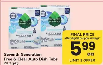 ACME Seventh Generation Free & Clear Auto Dish Tabs offer