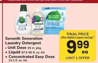 ACME Seventh Generation Laundry Detergent offer