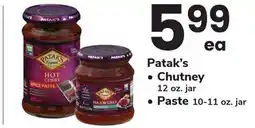 ACME Patak's • Chutney 12 oz. jar • Paste 10-11 oz jar offer