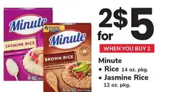 ACME Minute Rice 14 oz. pkg., Jasmine Rice 12 oz. pkg offer