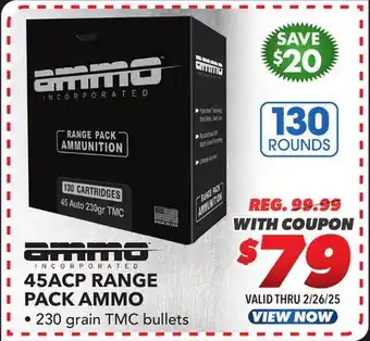 Big 5 Ammo, Inc. 45ACP Range Pack Ammunition offer