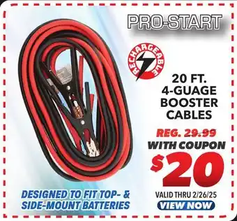 Big 5 Pro-Start 20' 4-Guage Booster Cables offer