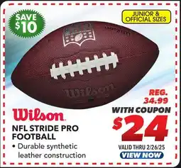 Big 5 Wilson NFL Stride Jr. Football offer