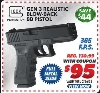 Big 5 Umarex Glock 17 Gen 3 Realistic Blow-Back BB Pistol offer