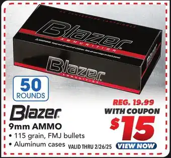 Big 5 CCI Blazer 9MM Ammunition offer