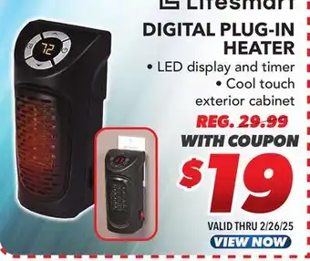 Big 5 Lifesmart Digital Plug-In Heater offer