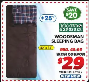 Big 5 Rugged Exposure Woodsman +25° Sleeping Bag offer