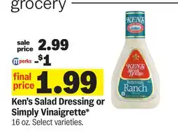 Meijer Ken's Salad Dressing or Simply Vinaigrette offer