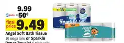 Meijer Angel Soft Bath Tissue 16 mega rolls or Sparkle Paper Towels* 6 triple rolls offer