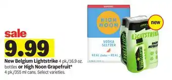 Meijer New Belgium Lightstrike 4 pk./16.9 oz. bottles or High Noon Grapefruit 4 pk./355 ml cans offer