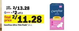 Meijer Carefree Ultra Thin Pads offer