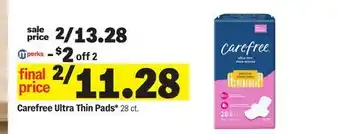 Meijer Carefree Ultra Thin Pads offer