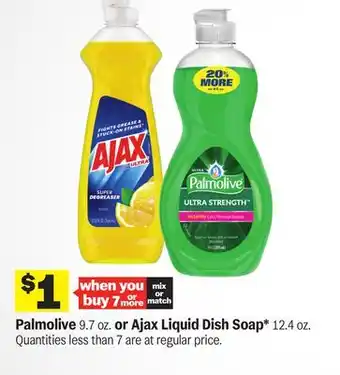 Meijer Palmolive 9.7 oz. or Ajax Liquid Dish Soap 12.4 oz offer