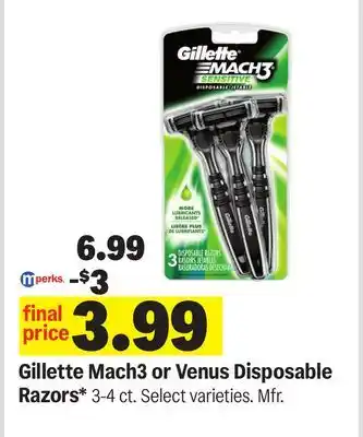 Meijer Gillette Mach3 or Venus Disposable Razors offer