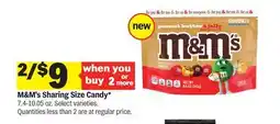 Meijer M&M's Sharing Size Candy offer