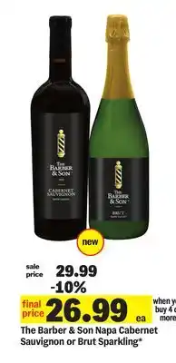 Meijer The Barber & Son Napa Cabernet Sauvignon or Brut Sparkling offer