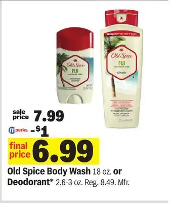 Meijer Old Spice Body Wash 18 oz. or Deodorant 2.6-3 oz offer