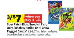 Meijer Sour Patch Kids, Swedish Fish, Jolly Rancher, Haribo or Hi Chew Pegged Candy offer