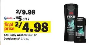 Meijer AXE Body Washes 16 oz. or Deodorants 2.7-3 oz offer