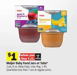 Meijer Meijer Baby Food Jars or Tubs offer