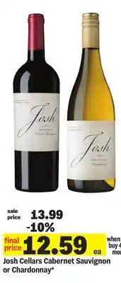 Meijer Josh Cellars Cabernet Sauvignon or Chardonnay offer