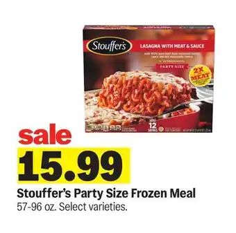 Meijer Stouffer's Party Size Frozen Meal offer