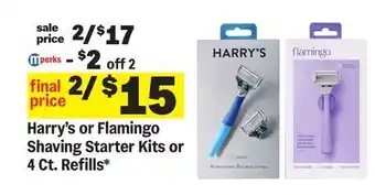 Meijer Harry's or Flamingo Shaving Starter Kits or 4 Ct. Refills offer