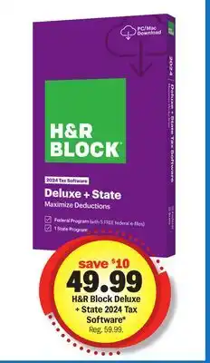 Meijer H&R Block Deluxe + State 2024 Tax Software offer