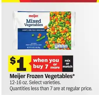 Meijer Meijer Frozen Vegetables offer