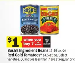 Meijer Bush's Ingredient Beans 15-16 oz. or Red Gold Tomatoes 14.5-15 oz offer