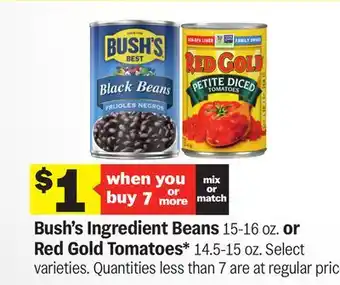 Meijer Bush's Ingredient Beans 15-16 oz. or Red Gold Tomatoes 14.5-15 oz offer