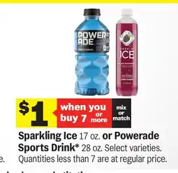 Meijer Sparkling Ice 17 oz. or Powerade Sports Drink* 28 oz offer