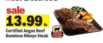 Meijer Certified Angus Beef Boneless Ribeye Steak offer