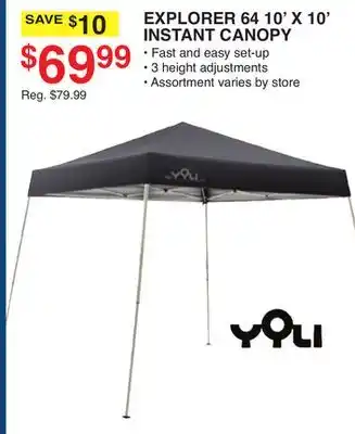 Dunham's Sports EXPLORER 64 10' X 10' INSTANT CANOPY offer