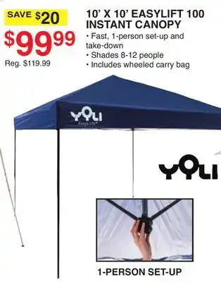 Dunham's Sports 10' X 10' EASYLIFT 100 INSTANT CANOPY offer