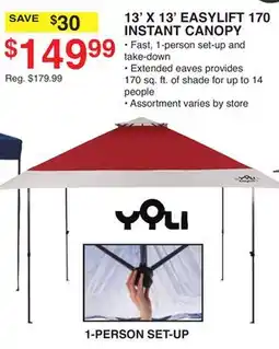 Dunham's Sports 13' X 13' EASYLIFT 170 INSTANT CANOPY offer