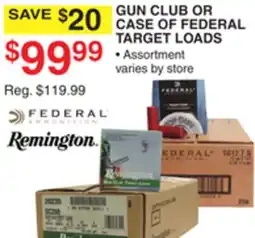 Dunham's Sports GUN CLUB CASE OF FEDERAL TARGET LOADS offer