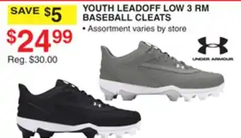 Dunham's Sports UNDER ARMOUR YOUTH LEADOFF LOW 3 RM BASEBALL CLEATS offer