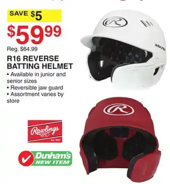 Dunham's Sports R16 REVERSE BATTING HELMET offer