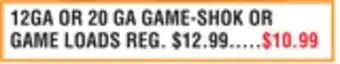 Dunham's Sports 12GA OR 20 GA GAME-SHOK OR GAME LOADS offer