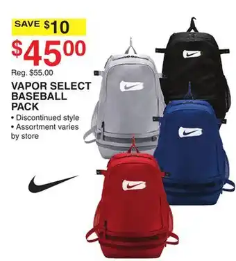 Dunham's Sports NIKE VAPOR SELECT BASEBALL PACK offer