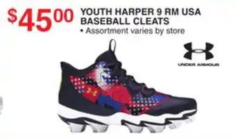 Dunham's Sports UNDER ARMOUR YOUTH HARPER 9 RM USA BASEBALL CLEATS offer