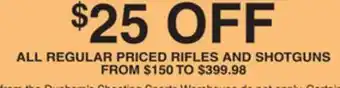 Dunham's Sports ALL REGULAR PRICED RIFLES AND SHOTGUNS offer