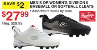 Dunham's Sports MEN'S WOMEN'S DIVISION II BASEBALL OR SOFTBALL CLEATS offer