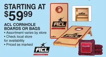 Dunham's Sports ACL CORNHOLE BOARDS OR BAGS offer