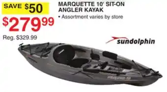 Dunham's Sports SUNDOLPHIN MARQUETTE 10' SIT-ON ANGLER KAYAK offer